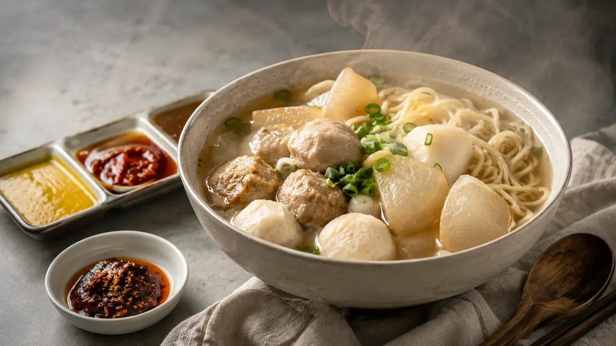 Hong Kong Cart Noodles Fish Balls Beef Balls Radish Sauce Guide