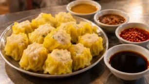 魚肉燒賣蘸咩醬