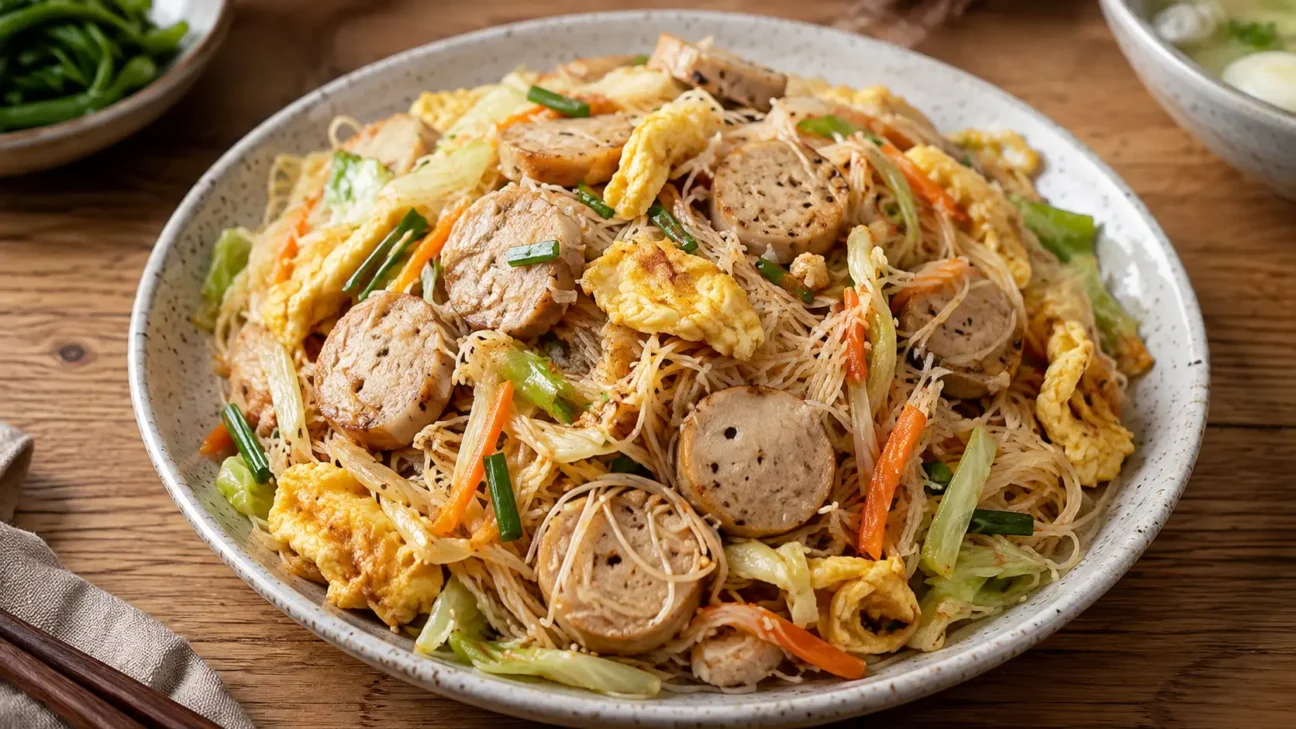 Mushroom And Pork Ball Fried Rice Vermicelli